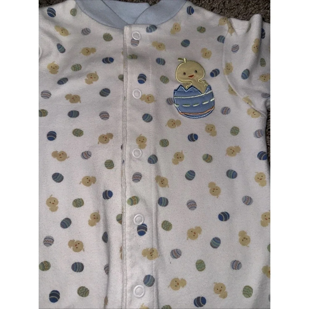 Carter's Just One Year Infant Easter Sleep & Play Sleeper 3-6‎ M Chick eggs Blue